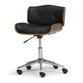 SIMPLIHOME Dax Swivel Adjustable Executive Computer Bentwood Office Chair in Black, Natural for the office and Study