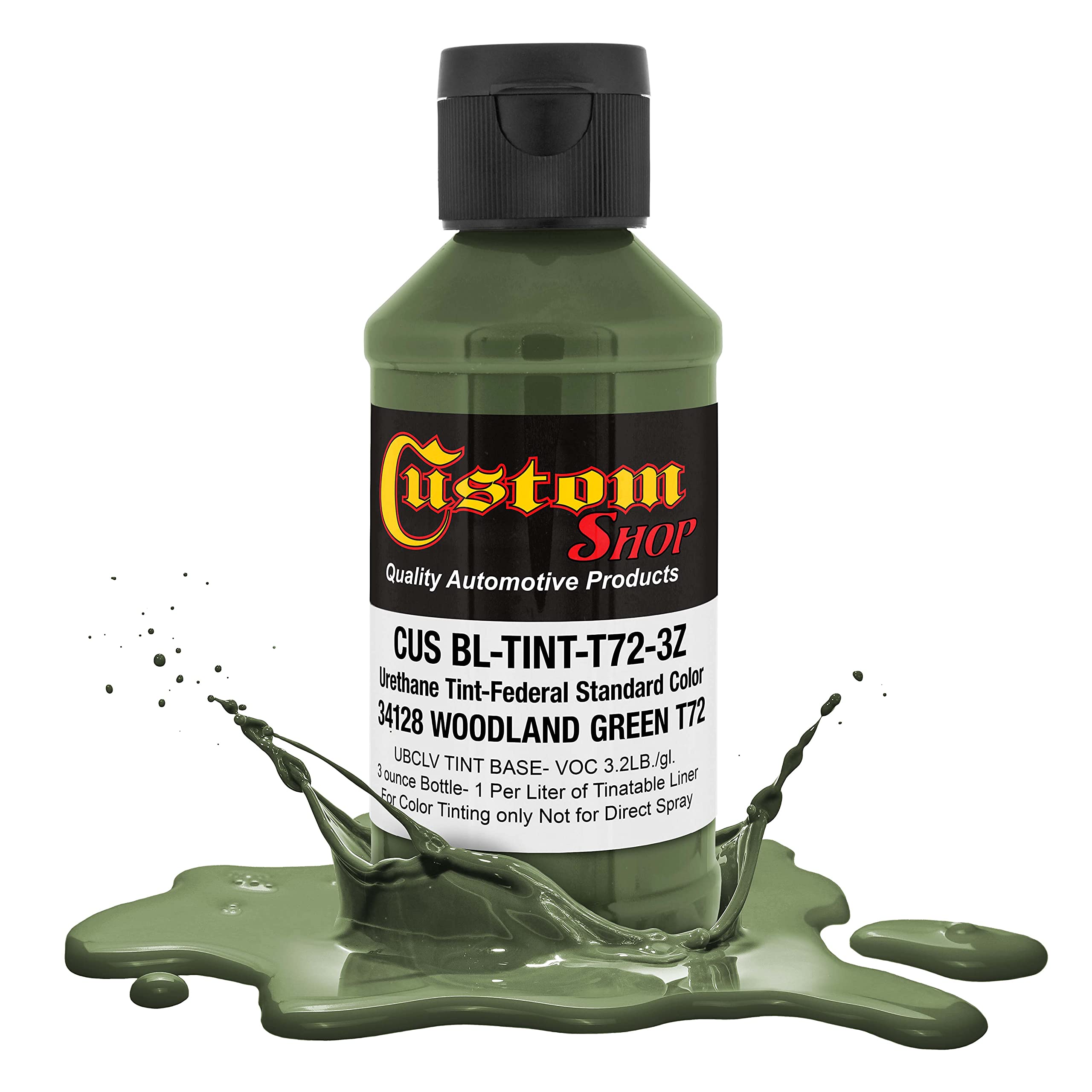 Custom Coat Camouflage Series 3 Ounce (Woodland Green Federal Standard Color #34128) Urethane Tint Concentrate For Tinting Truck