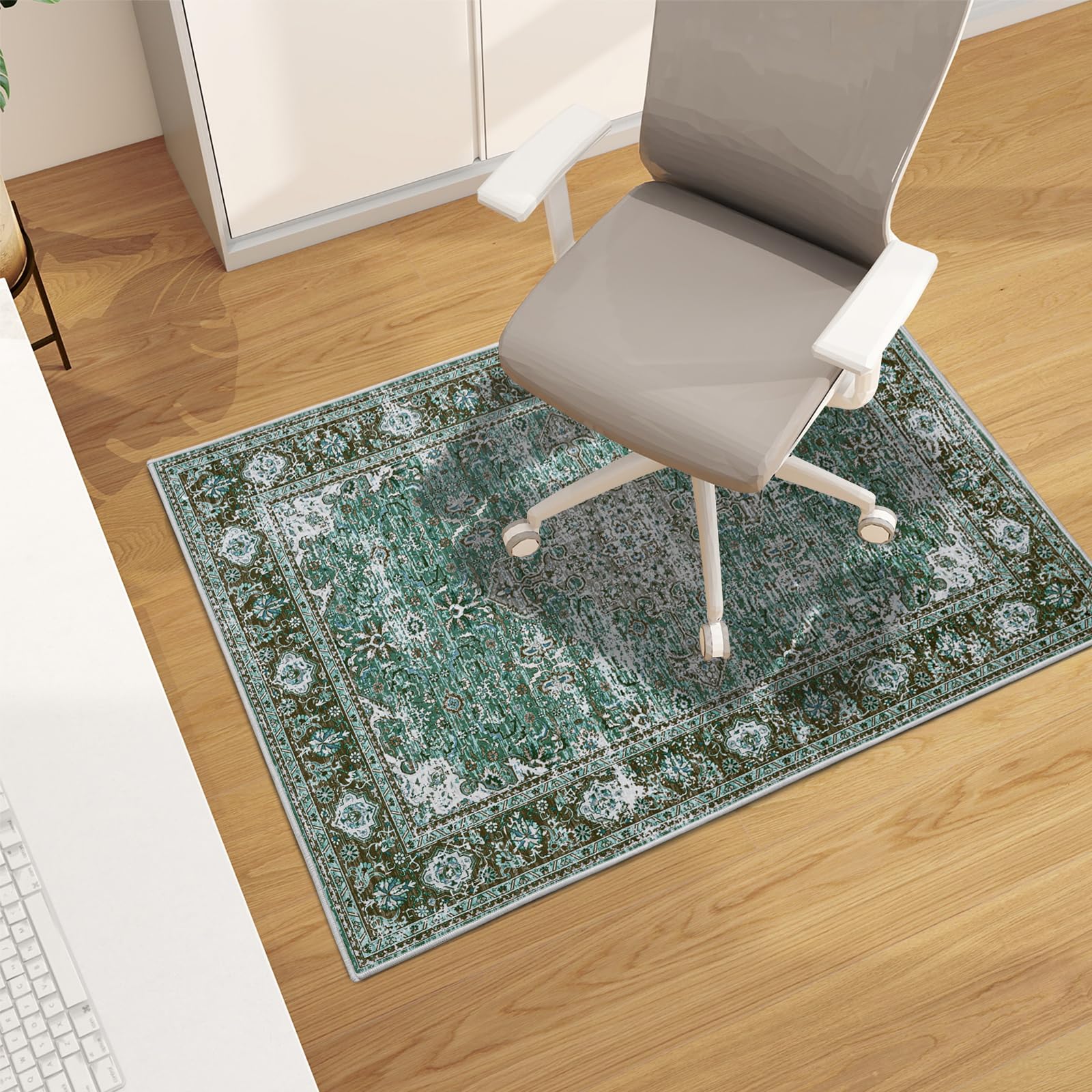 Boho Office Chair Mat For Hardwood Floor - 48 'X36 ' Easy Glide Computer Chair Mat Protector With Nonslip Backing