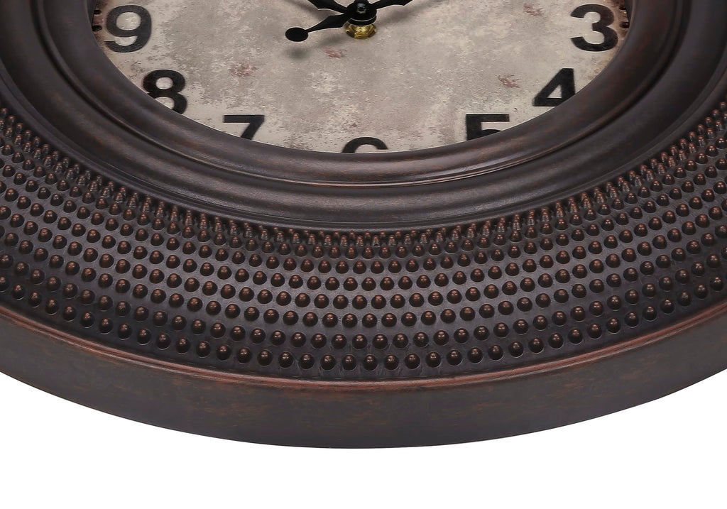 Monarch Specialties I 9045 Clocks, 20' Round, Wall Clock, Antique Brown, Transitional