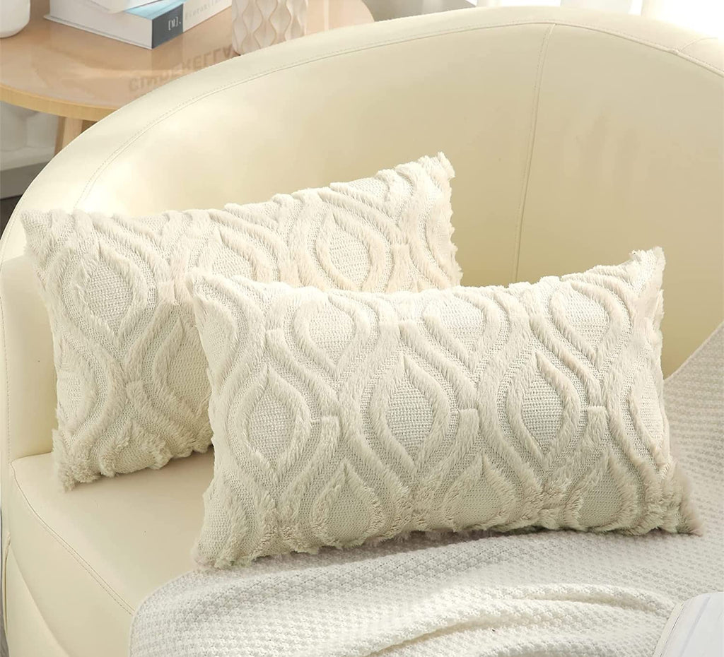 Decoruhome Decorative Throw Pillow Covers 20X20, Soft Plush Faux Wool Couch Pillow Covers For Home, Set Of 2, Teal