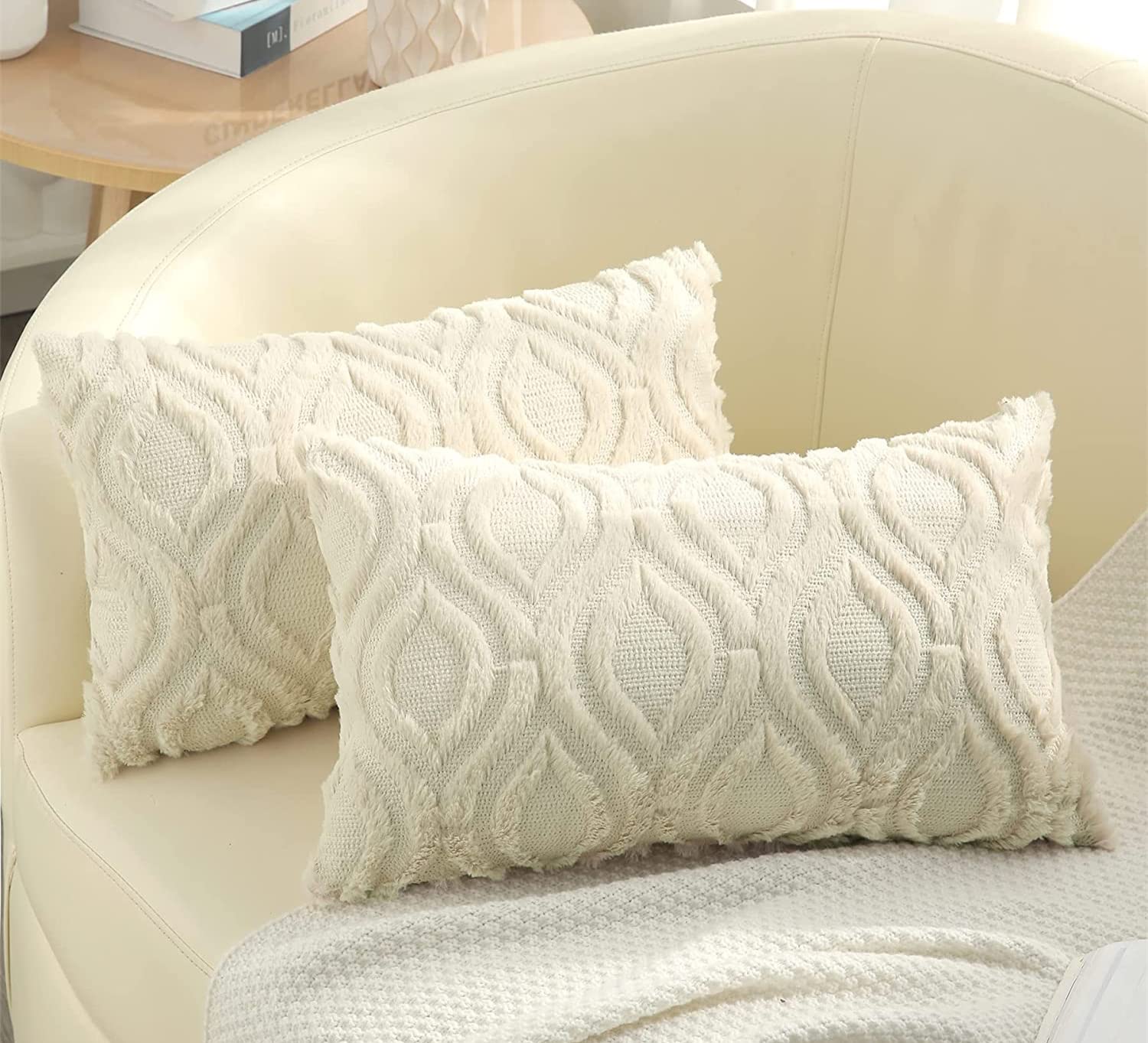 Decoruhome Decorative Throw Pillow Covers 20X20, Soft Plush Faux Wool Couch Pillow Covers For Home, Set Of 2, Teal