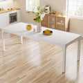 Tribesigns White Dining Table For 6-8 Person, 78-Inch Large Long Rectangle Kitchen Dinner Table For Dining Room, 78.7 X 27.5 X 2