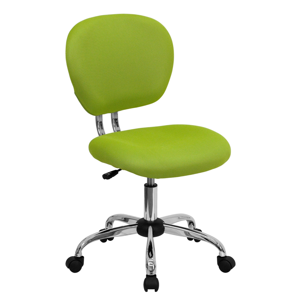 Flash Furniture Beverly Mid-Back Apple Green Mesh Padded Swivel Task Office Chair with Chrome Base