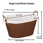 Household Essentials Brown Paper Rope Woven Oval Laundry Basket - Stylish Storage Solution for Home and Laundry Room