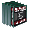 Samsill Durable 1.5 Inch Binder, Made In The Usa, D Ring Binder, Customizable Clear View Binder, Green, 4 Pack,