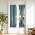 NICETOWN Greyish Blue Blackout Curtain for French Door - Thermal Insulated Window Shade with Tieback, Privacy Panel for Sideligh
