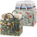 Ferrochef 2 Pcs Boho Fabric Storage Basket, Classic Floral Set