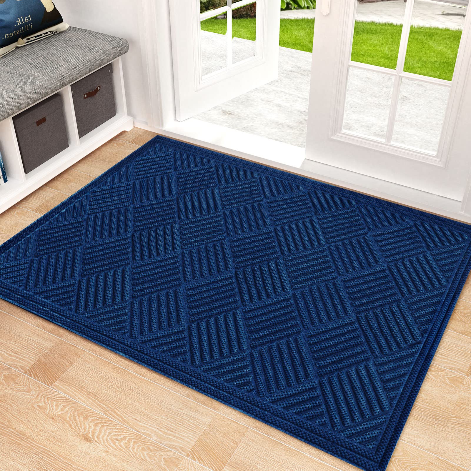 Mibao Door Mat Outdoor, Welcome Mats Outside, Large Front Door Mats, Doormat Indoor Entrance, Outdoor Mat, Anti-Slip Rubber Door