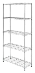 Whitmor 5-Wire Shelving Unit, Metal Storage Shelves, Durable Heavy Duty Shelf, Easy Assembly for Pantry, Kitchen, Garage, Plant 