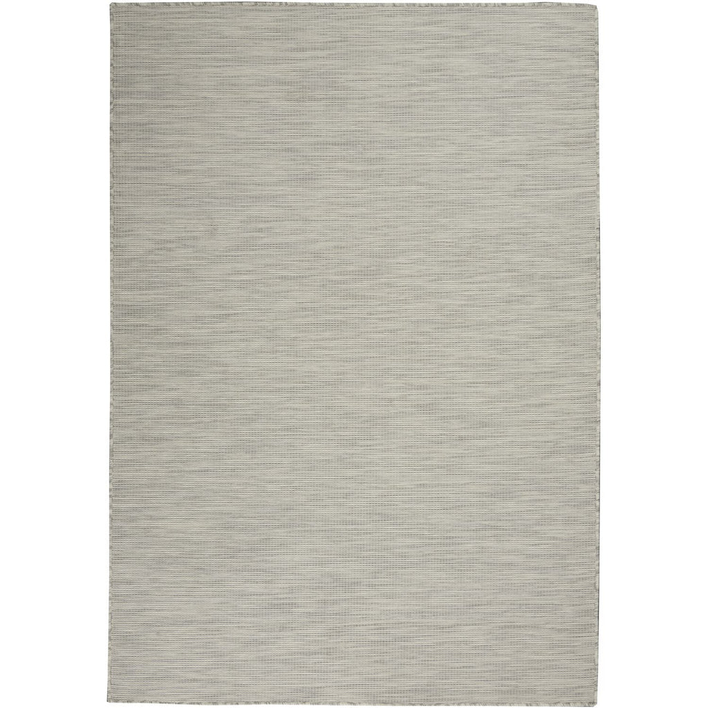 Nourison Positano Indoor-Outdoor Light Grey 5' X 7' Area Rug, Easy Cleaning, Non Shedding, Bed Room, Living Room, Dining Room, B