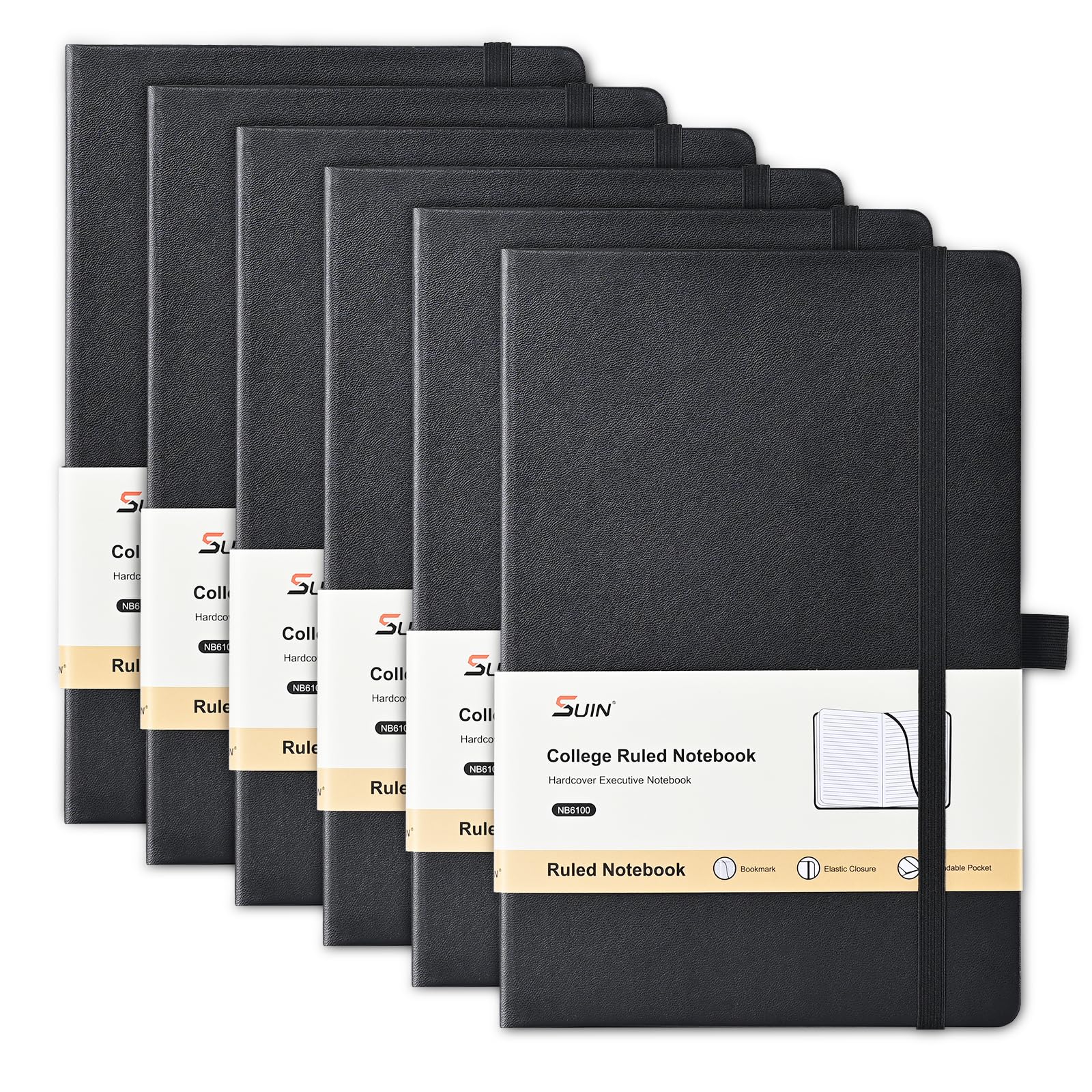Suin Lined Journal Notebook, Leather Hardcover Journal For Work, School, Travel, 100 Gsm Paper, 160 Pages, 5.5X8.3 Inch, College