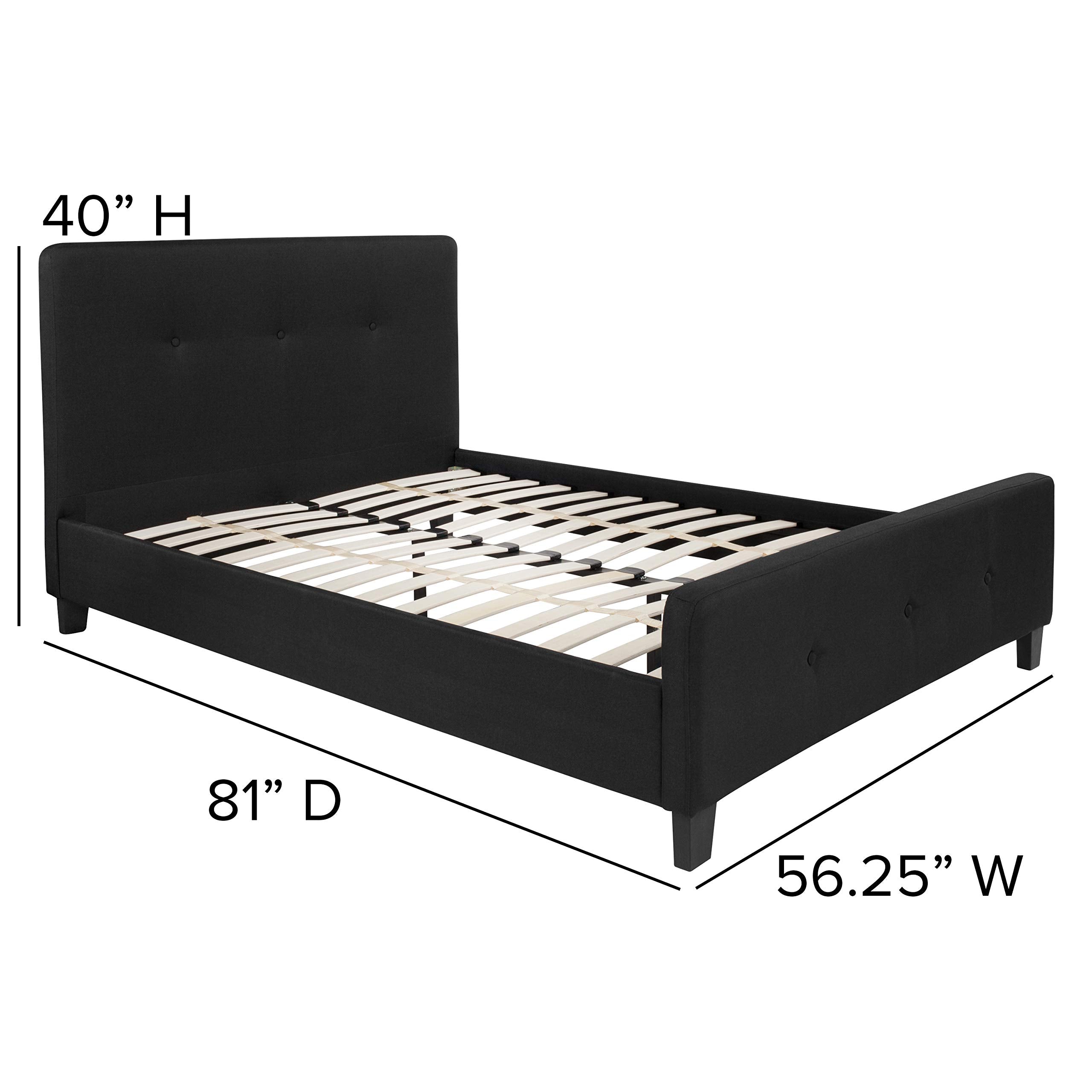 Flash Furniture Tribeca Full Size Tufted Upholstered Platform Bed In Black Fabric