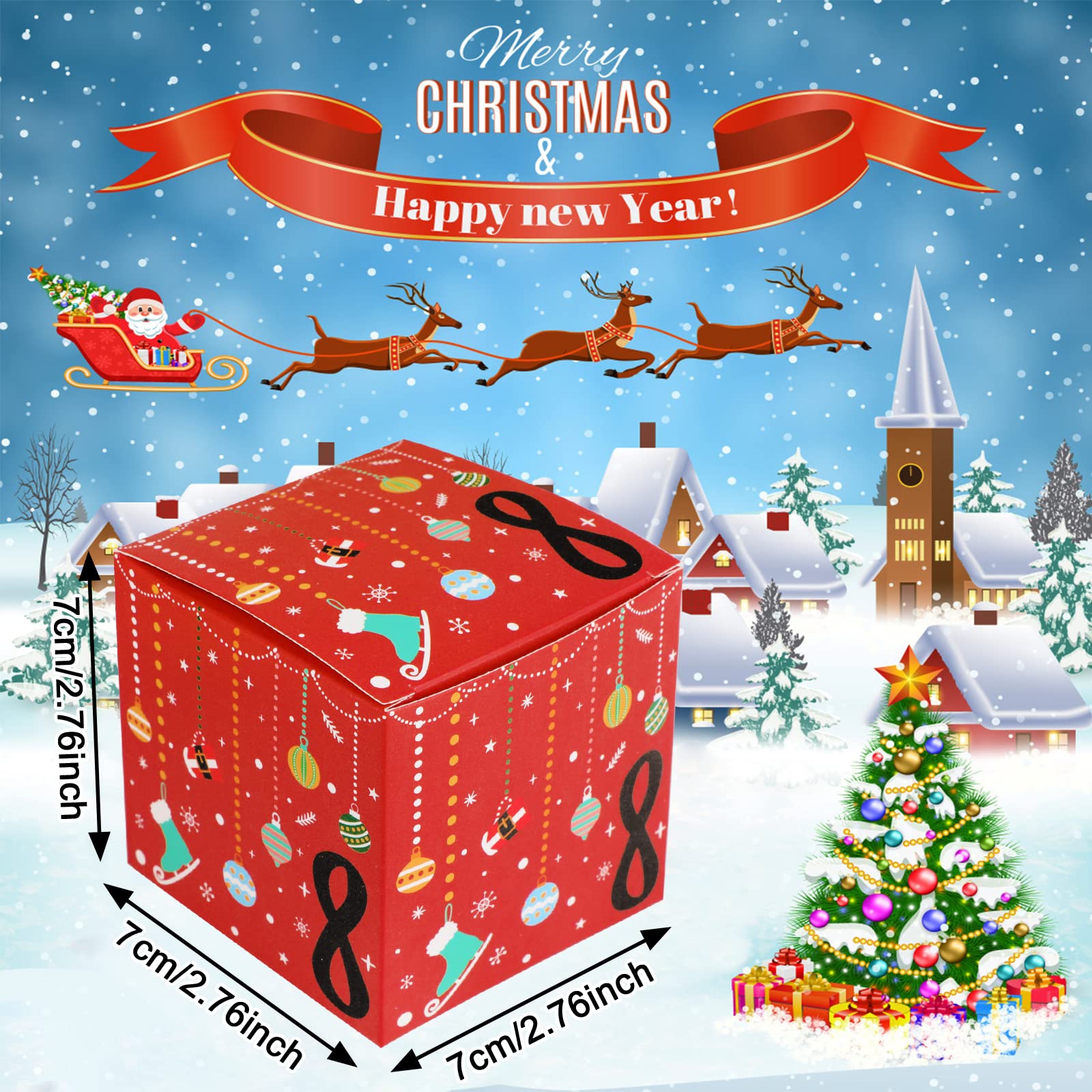 Diy Christmas Advent Calendar Boxes, 24 Days Kraft Paper Advent Gift Boxes Christmas Countdown Calendar Boxes Fillable Advent Ca