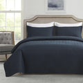 Maple&Stone Quilt Set King Size, Lightweight Navy Bedspread Ultrasonic Chevron Pattern Light Coverlet For All Season Comforter B