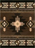 YHSF South West Native American Area Rug C318 (Chocolate Brown, 3 Feet 10 Inches x 5 Feet 2 Inches)