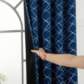 Story@Home 100% True Blackout Long Door Curtains 9 Feet Long Set Of 1 | Criss Cross Printed | Room Darkening Curtain | Thermal I