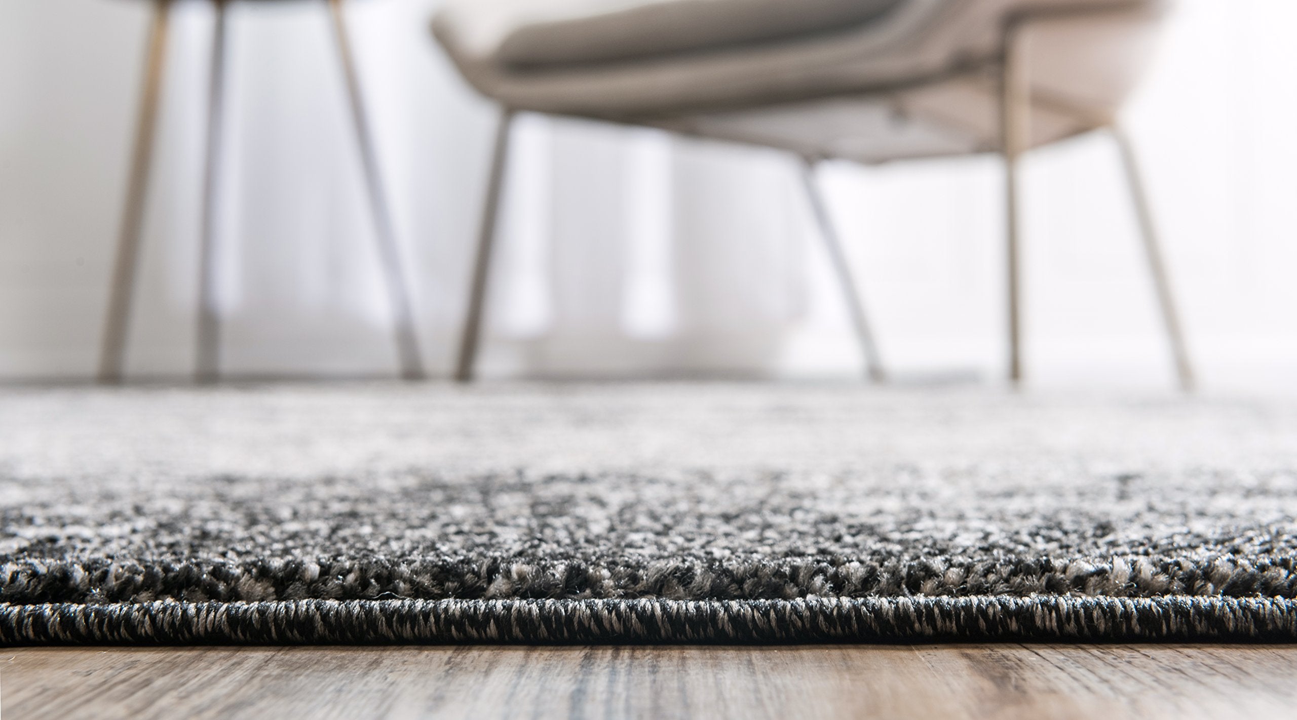 Unique Loom Del Mar Collection Area Rug - Lucille (7' 1'' X 10' Rectangle, Dark Gray/ Ivory)