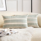 Cethom Decorative Boho Lumbar Throw Pillow Covers, Farmhouse Textured Pillow Case, 12 X 20 Inch Set Of 2, Chair Sofa Bedroom Liv