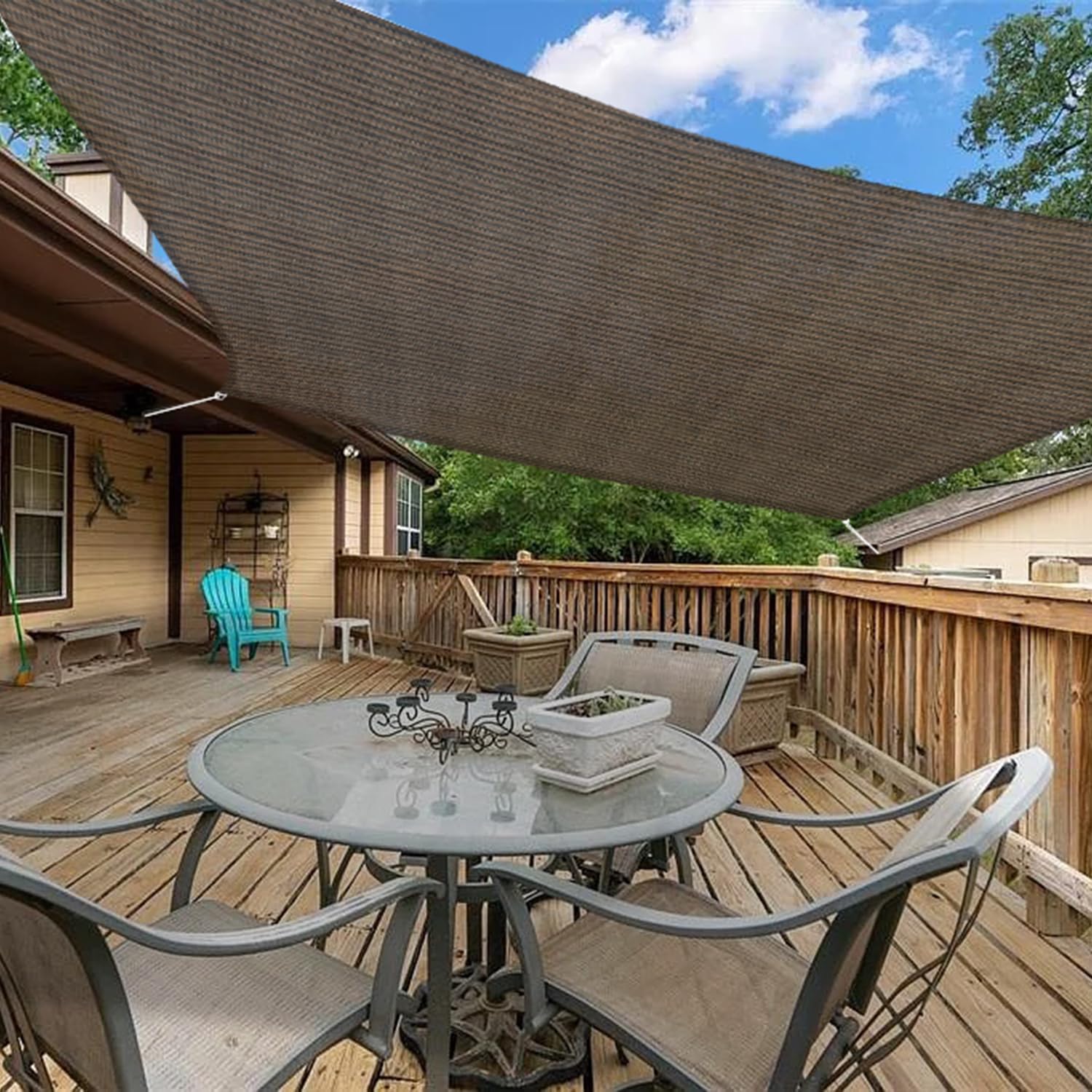 Infrange 7' X 13' Rectangle Sun Shade Sails Canopy Uv Block For Patio Deck Pergola Yard Lawn Outdoor Activities (Brown)