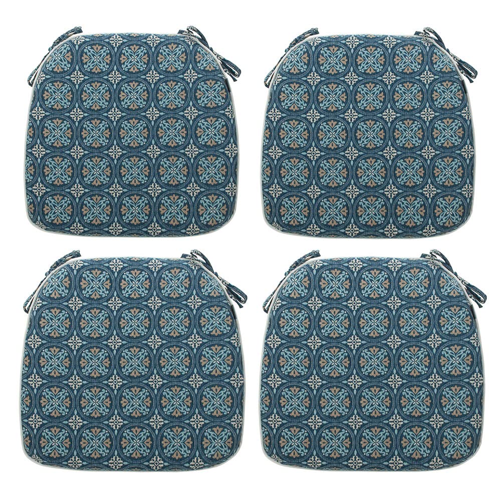 Magpie Fabrics Outdoor/Indoor 17'X16'X2' Chair Cushions With Ties Set Of 4, Waterproof All Weather U-Shape Seat Pads Decorati