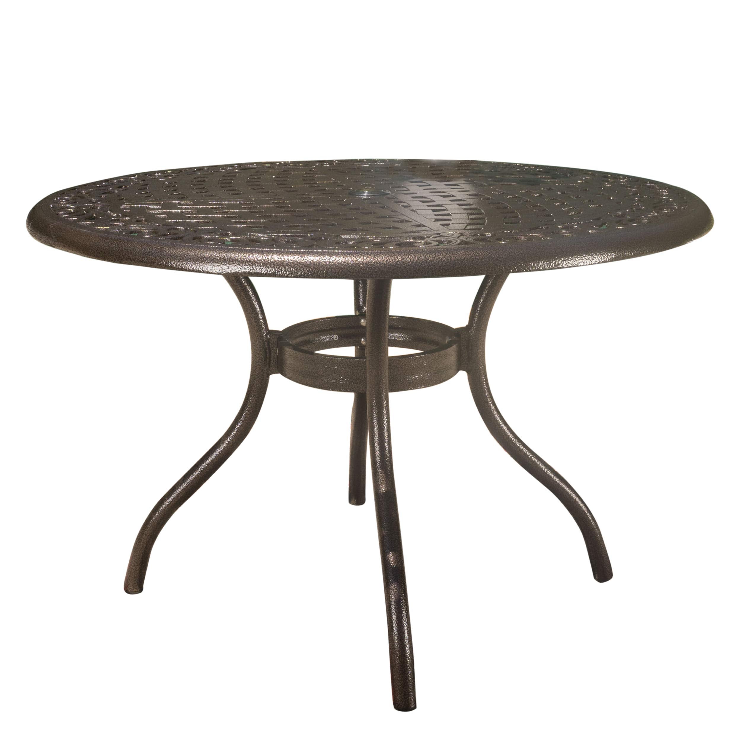 Christopher Knight Home Phoenix Cast Aluminum Round Table, Hammered Bronze, Dimensions: 47.75”L X 47.75”W X 30.00”H