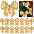 WILLBOND Christmas Tree Bows Glitter Decorative Bow Handmade Cute Tree Bow Christmas DIY Bows Mini Holiday Bowknot for Christmas