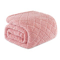Whale Flotilla Fuzzy Fleece Twin Size Blanket For Bed, Soft Fluffy Jacquard Waffle Blankets For All Season, Lightweight And Warm