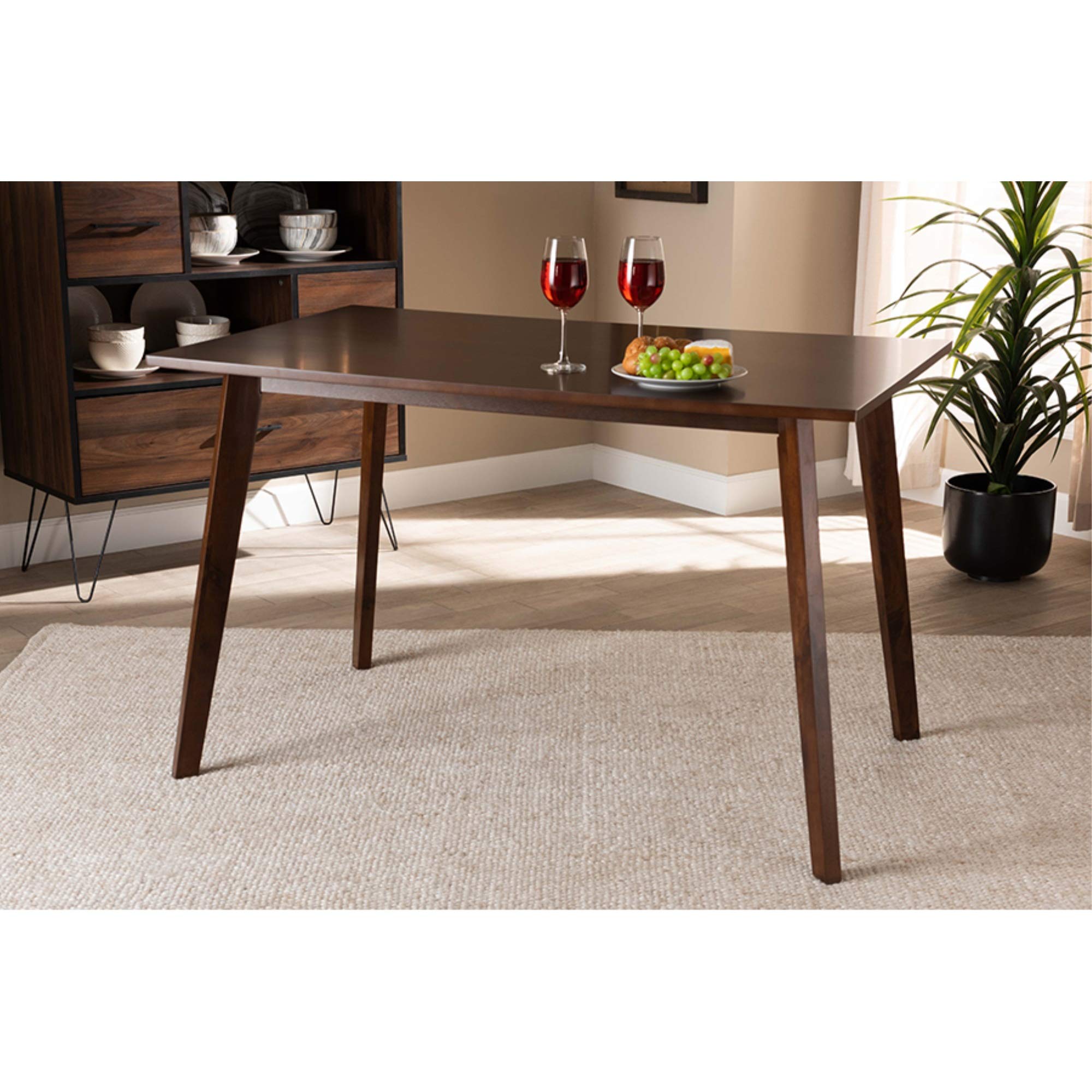 Baxton Studio Britte Rectangular Wood Dining Table - Thumbnail 2