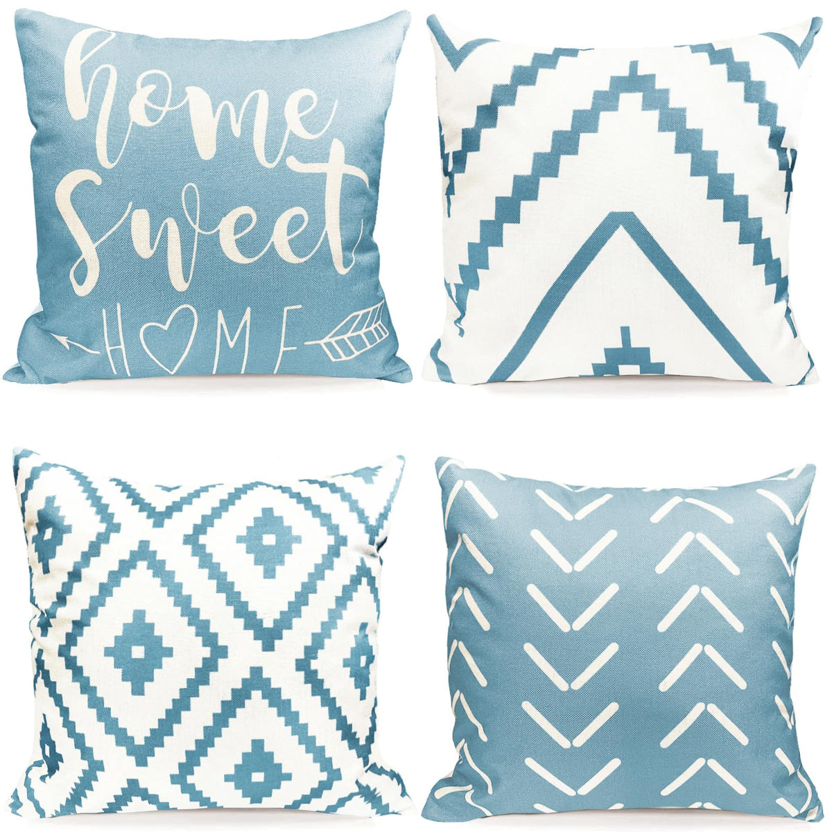 Decorative Throw Pillow Covers 20X20 Inch Sky Blue Pillow Covers For Couch Sofa Living Room Bedroom,Farmhouse Outdoor Throw Pill