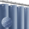 Gibelle Moonlight Blue Shower Curtain, Waffle Weave Textured Fabric Shower Curtain for Bathroom - Soft Cloth & Hotel Spa Luxury,