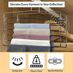 6-Tier Swing-Arm Pants Hanger with Foam Padding, Removable Arms