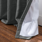 Twopages Carbon Grey Pinch Pleated Drape 84 Inch Length Linen Light Filtering Room Darkening Curtain For Bedroom, Double Layer L
