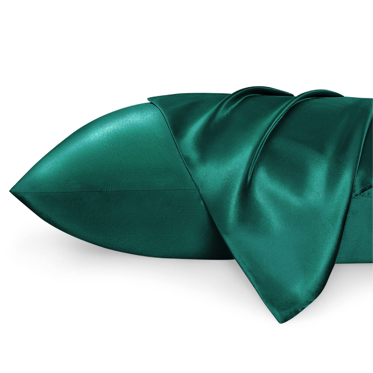 Bedsure Satin Pillowcase For Hair And Skin Queen - Dark Green Silky Pillowcase 20X30 Inches - Satin Pillow Cases Set Of 2 With E