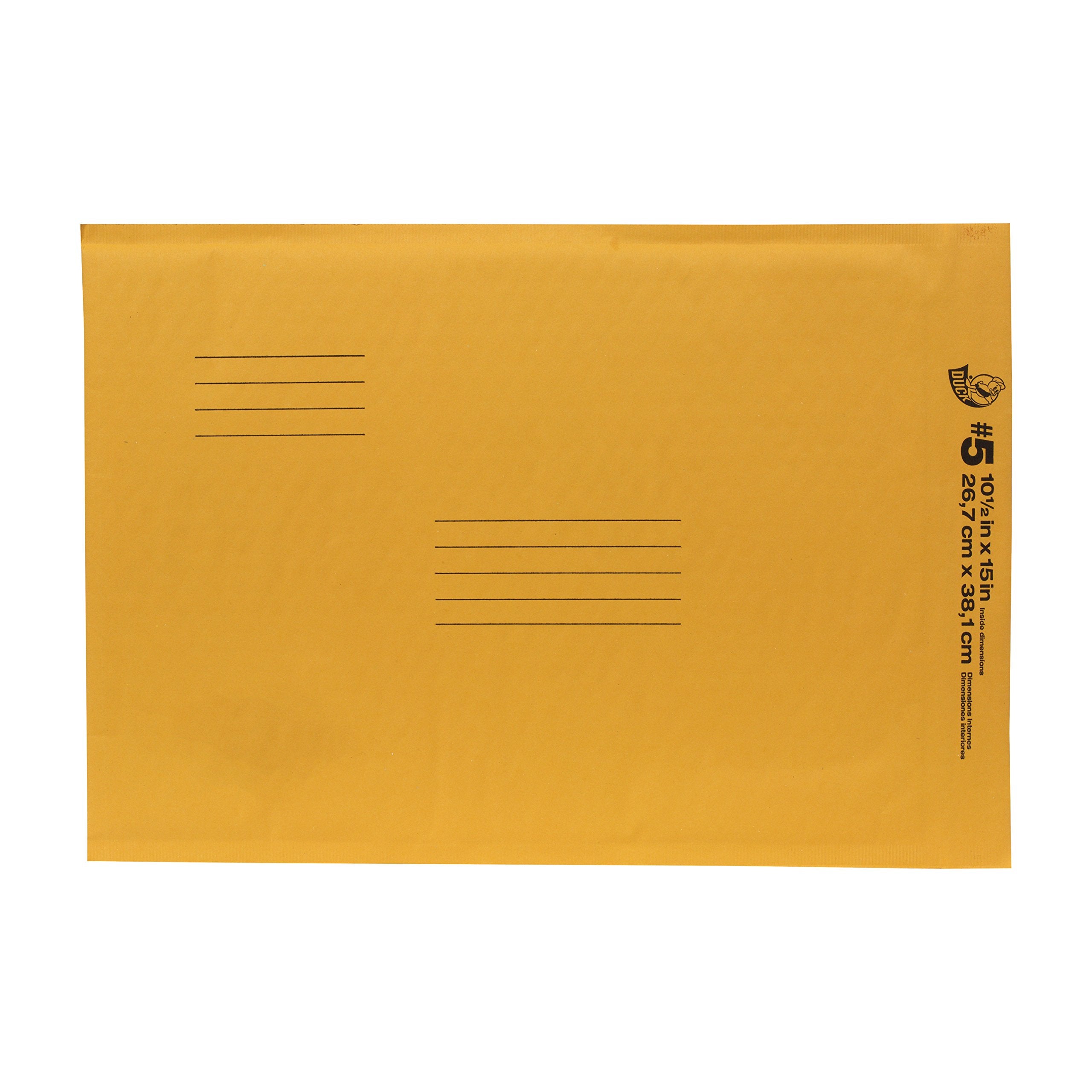 Duck Brand Kraft Bubble Mailers, #5 - 10.5 X 15 Inches, 5-Pack (756618)