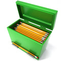 Pencil Dispenser Holder Green Stainless Steel Dispenser For Pencils With 6 Beautiful Stickers For Decoration Metal Pencil Dispen