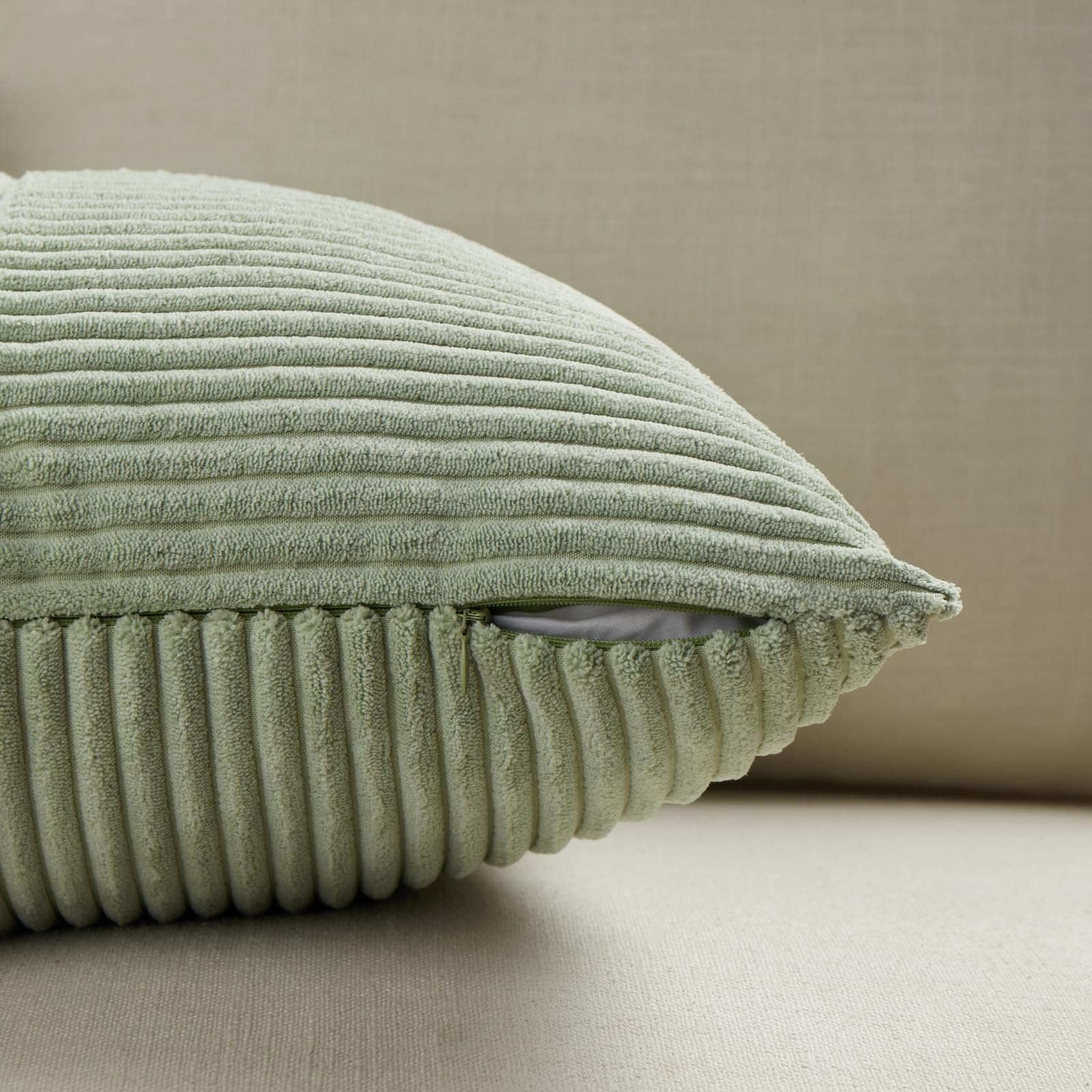 Fancy Homi Sage Green Lumbar Decorative Throw Pillow Covers 12X20 Inch For Living Room Couch Bed, Rustic Farmhouse Boho Home Dec