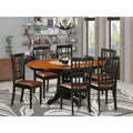 East West Furniture KENI7-BCH-LC 7 Piece Dining Room Furniture Set Consist of an Oval Kitchen Table with Butterfly Leaf and 6 Faux Leather Upholstered Chairs, 42x60 Inch, Black & Cherry