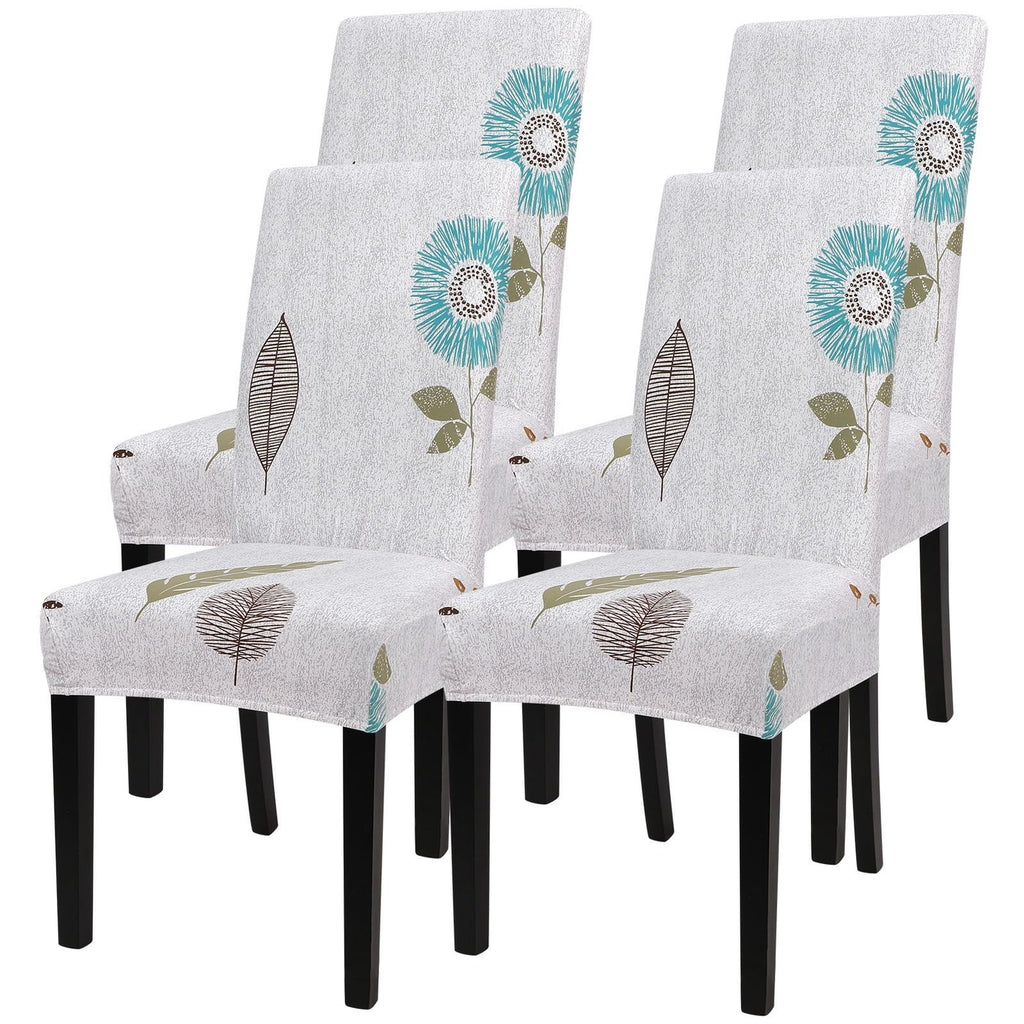 Searchi Printed Dining Room Chair Covers Set Of 4, Stretch Kitchen Chair Covers Washable Parsons Chair Slipcover Removable Dining Chair Protectors For Hotel,Ceremony(Autumn Leaves)