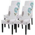 Searchi Printed Dining Room Chair Covers Set Of 4, Stretch Kitchen Chair Covers Washable Parsons Chair Slipcover Removable Dining Chair Protectors For Hotel,Ceremony(Autumn Leaves)
