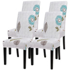Searchi Printed Dining Room Chair Covers Set Of 4, Stretch Kitchen Chair Covers Washable Parsons Chair Slipcover Removable Dining Chair Protectors For Hotel,Ceremony(Autumn Leaves)