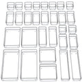 SMARTAKE 30-Piece Drawer Organizer with Non-Slip Silicone Pads, 7-Size Desk Drawer Organizer Trays Storage Tray for Makeup, Jewe