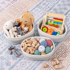 Cubesland Small Woven Storage Baskets For Shelves ,Closet Storage Bins For Shelves, Rope Baskets For Organizing, Baby Nursery To