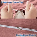 Nestl Twin Duvet Cover Set - Soft Prewashed Pink Clay Duvet Cover Twin/Twin Xl, 2 Piece, With Zipper Closure, 1 Duvet Cover 68X90 Inches And 1 Pillow Sham - No Comforter