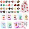 Valentines Day Gifts for Kids,28 Pack Valentines Day Cards with Natural Gemstone Crystals Rocks Minerals Bulk,Valentines Day Exc