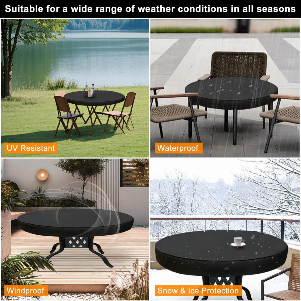 Sunico Outdoor Patio Table Cover Round, Waterproof Outdoor Patio Furniture Cover For Tables 24 Dia 4 H Inch