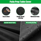 Jungda Outdoor Prep Table Cover, 24 Inch Waterproof Stainless Steel Prep Cart Table Cover,Patio Kitchen Grill Bbq Food Prep Table Cover - 24 X 18 X 34 Inch