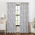 Eclipse Blackout Curtain, Larissa Leaf Grommet Curtain, 95 in Long x 50 in Wide, Patterned 100% Blackout Curtain, Thermal Insula