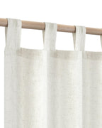 Koufall 102 Inches Long Curtains,Sheer Linen Semi Light Filtering Boho Style Country Farmhouse Custom Curtains With Design,Cream Ivory Off White