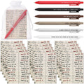 Sayglossy 20 Sets Book Lovers Gift Book Club Ballpoint Pens with Notebooks 6 Styles Library Reading Notebook with Organza Bag Re